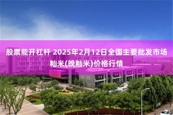 股票能开杠杆 2025年2月12日全国主要批发市场籼米(晚籼米)价格行情