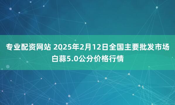 专业配资网站 2025年2月12日全国主要批发市场白蒜5.0公分价格行情