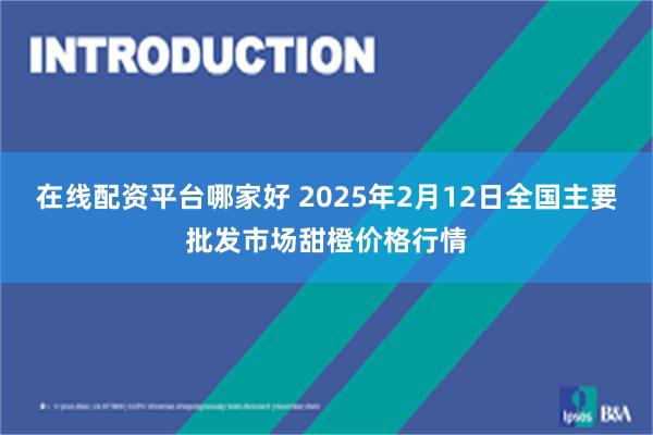 在线配资平台哪家好 2025年2月12日全国主要批发市场甜橙价格行情