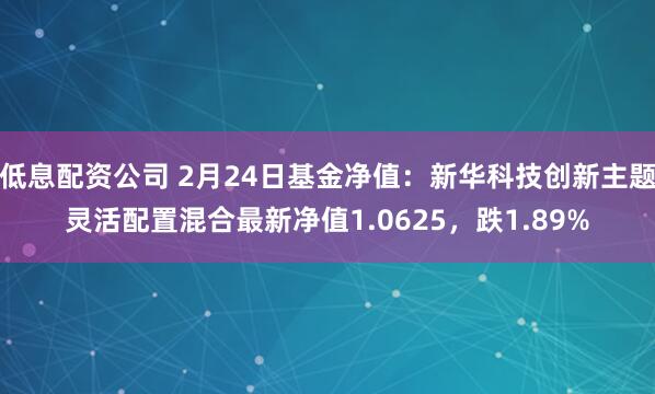 低息配资公司 2月24日基金净值：新华科技创新主题灵活配置混合最新净值1.0625，跌1.89%